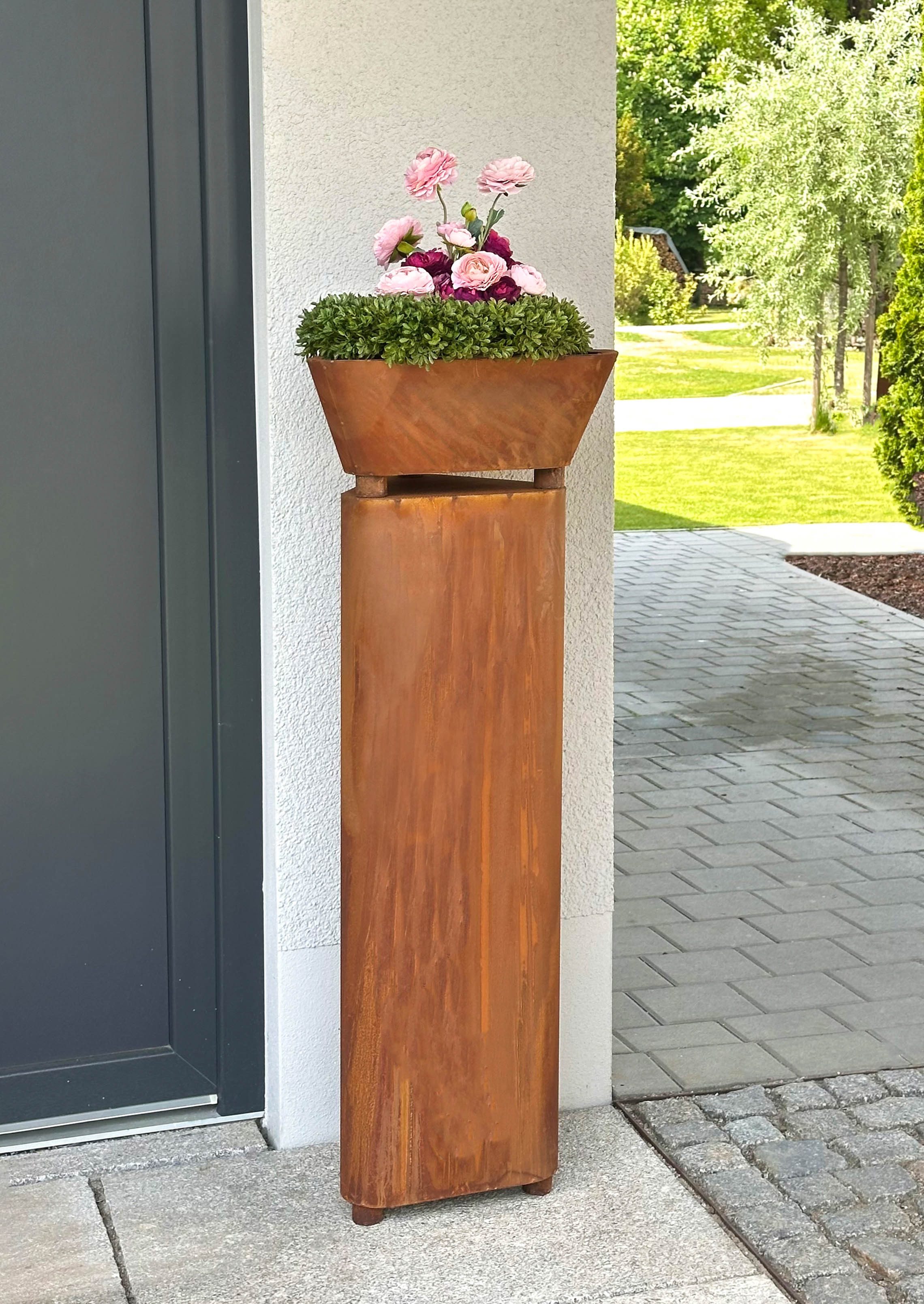 BADEKO Dekosäule Dekosäule Pflanzsäule Bregenz aus Edelrost in Cortenstahloptik