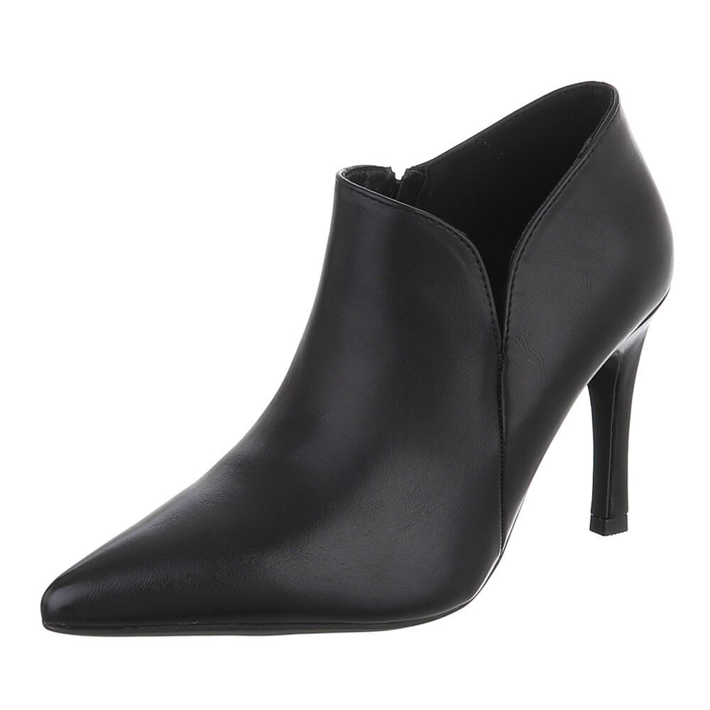 Ital-Design Damen Stiefelette Spitze High Heel elegant High-Heel-Stiefelette (92269151) Pfennig-/Stilettoabsatz Stiefeletten in Schwarz