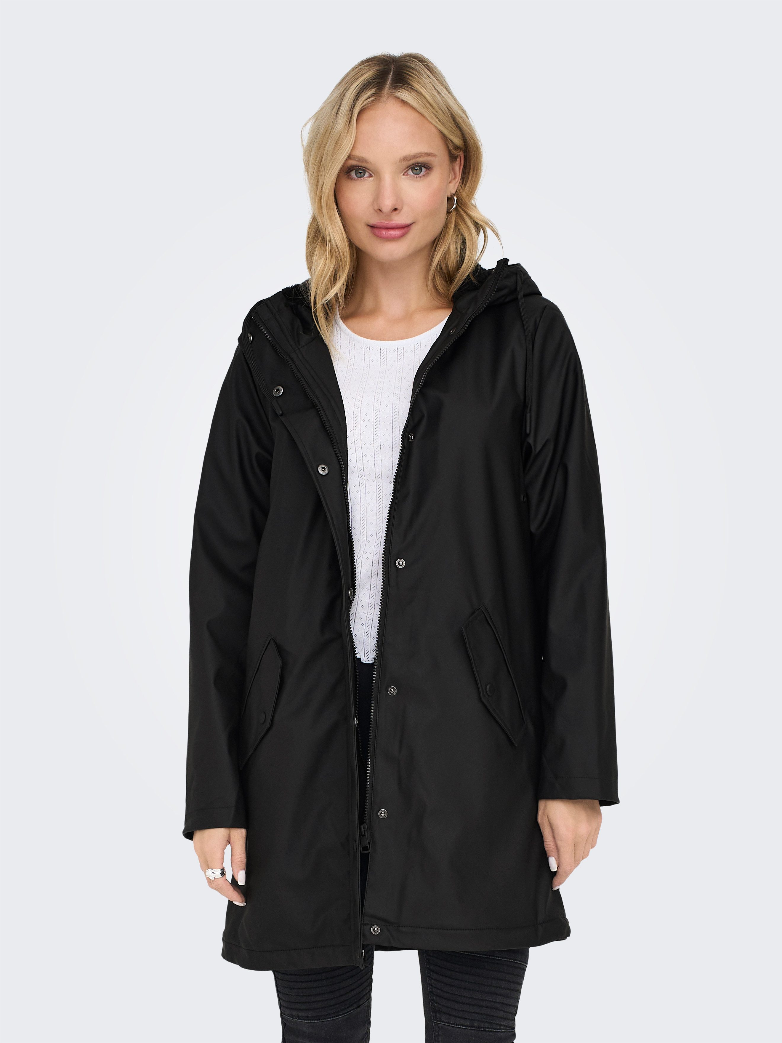 ONLY Funktionsmantel ONLSALLY RAINCOAT OTW NOOS mit Kapuze und Teddyplüschf günstig online kaufen