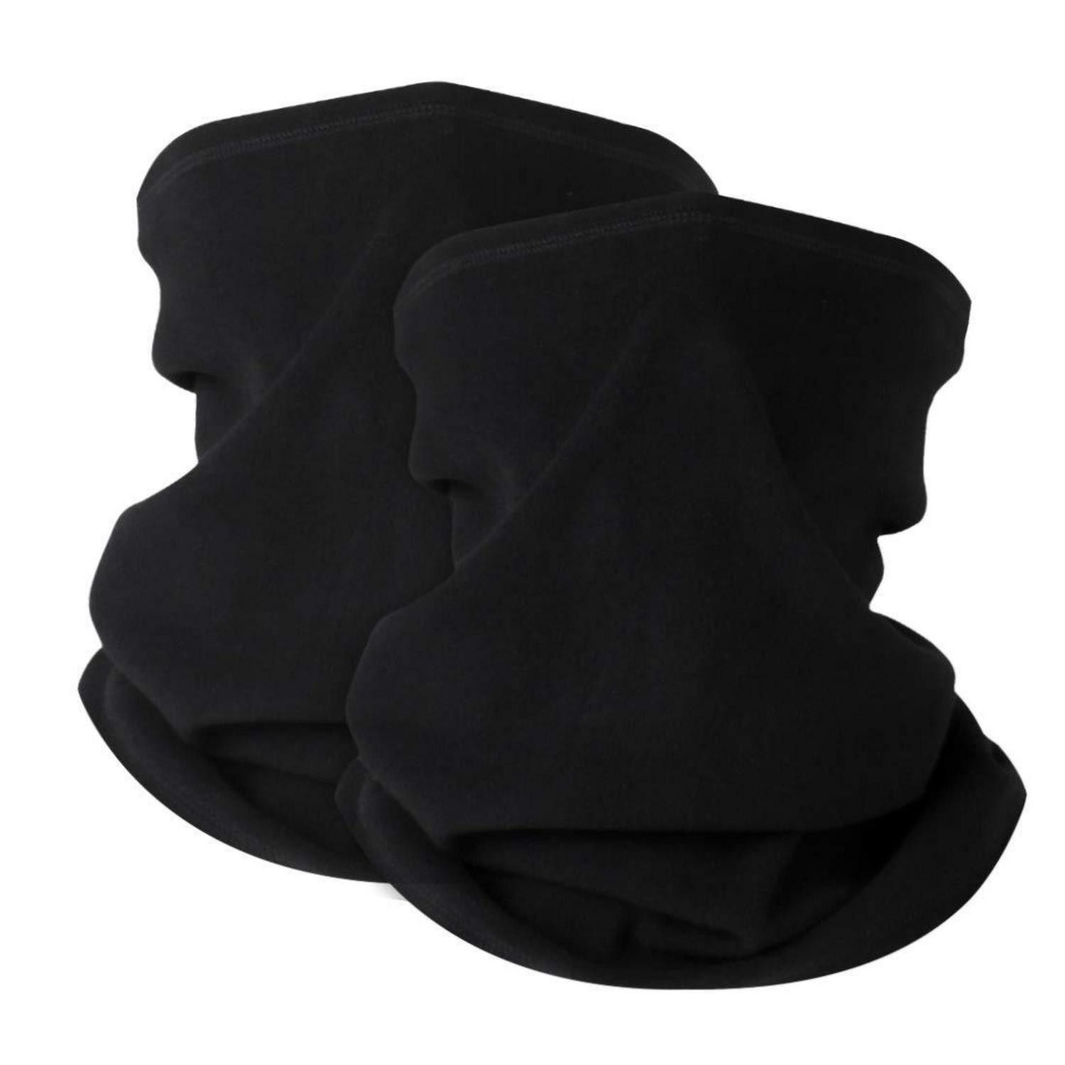 LuxusKollektion Schlupfmütze Loop Schal Damen Herren Winter Fleece Winddicht Ski Schwarz+schwarz