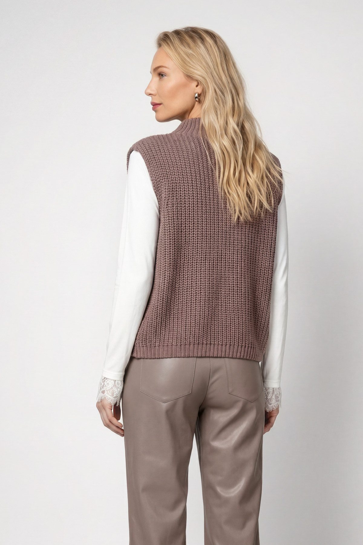 Monari Pullunder Pullunder Basic Chenille Regular fit mit Stehkragen