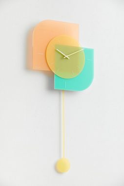 ONZENO Wanduhr THE LEMON. 50.5x46x0.9 cm (handgefertigte Design-Uhr)