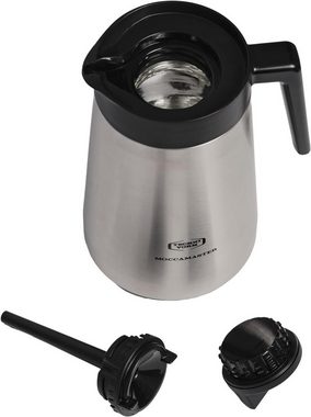 Moccamaster Kaffeekanne Thermoskanne mit Innenglaskolben, 1.25 l, Edelstahl-Isolierkanne