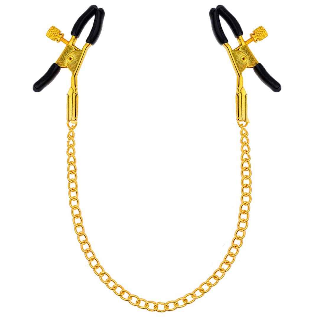 Sandritas Nippelklemmen Nippelklemmen mit Kette Brustwarzen-Klammern - gold