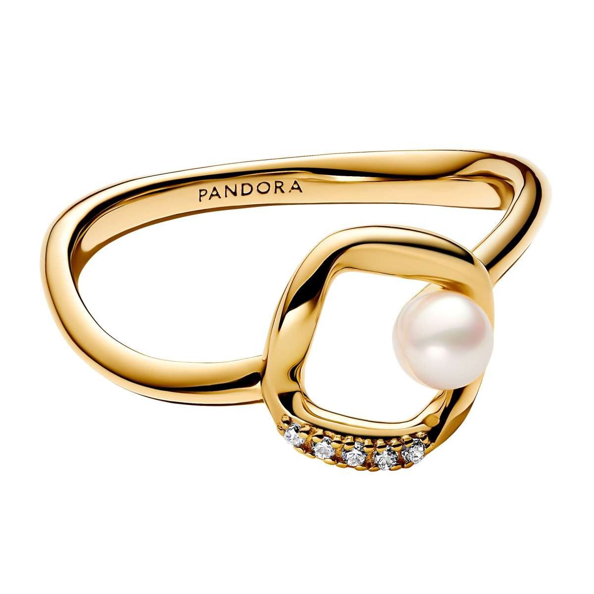 Pandora Fingerring mit Kleiner Perle Goldfarben günstig online kaufen