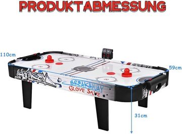 KOMFOTTEU Air-Hockeytisch, mit elektronischem Punktezähler & Motor, 110x 59x31cm