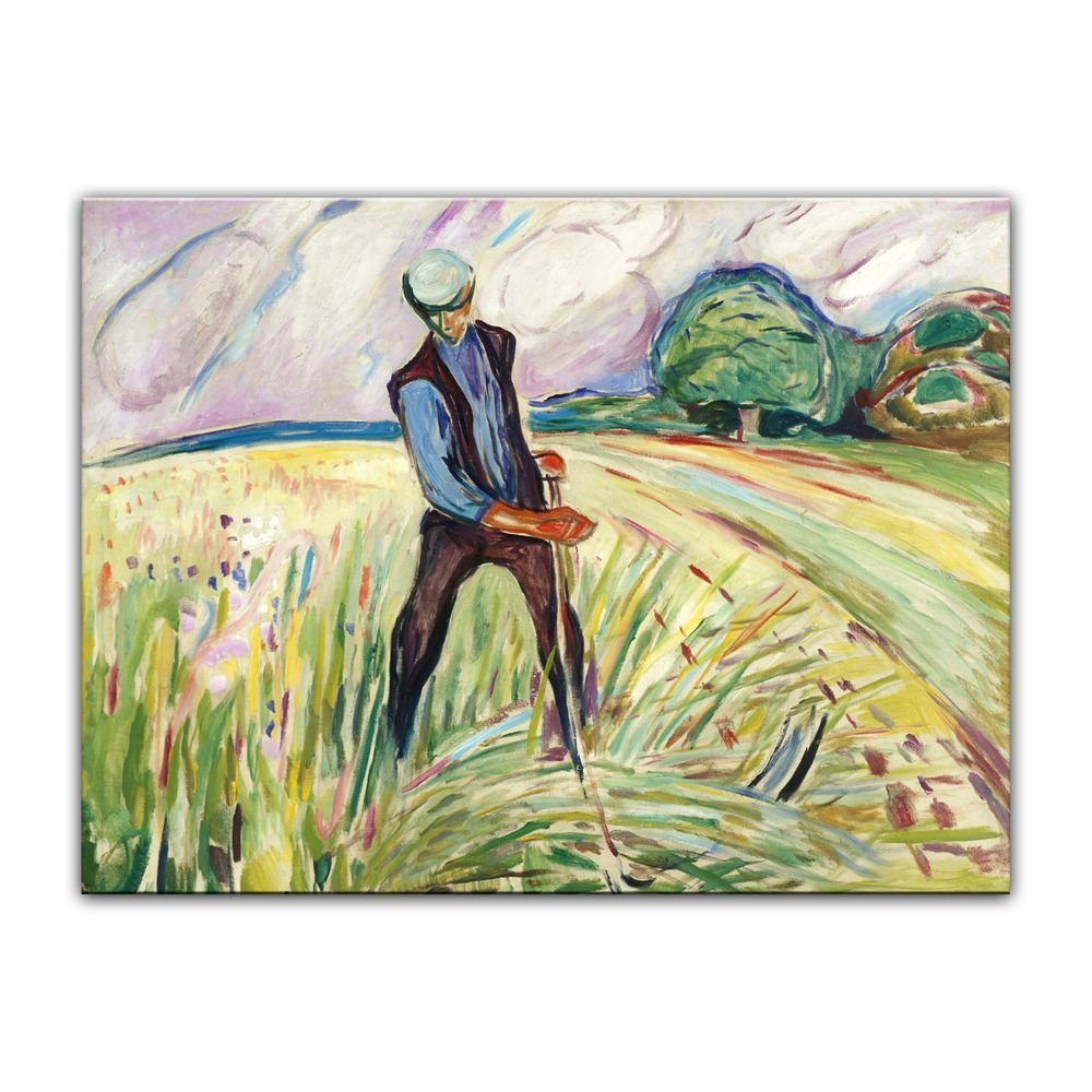 Bilderdepot24 Leinwandbild Alte Meister - Edvard Munch - The Haymaker, Menschen