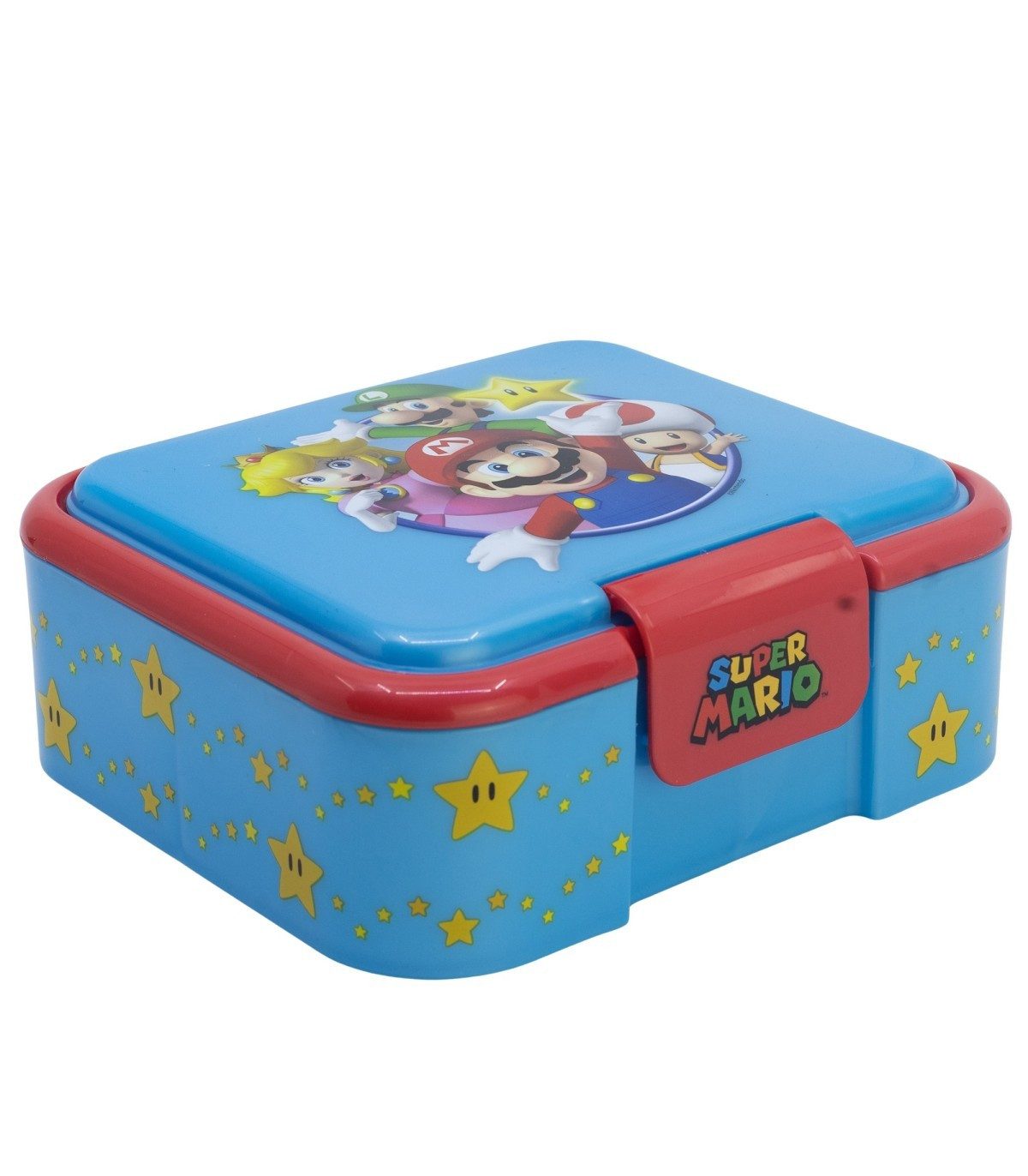 Super Mario Lunchbox Kinder Brotdose mit 3 Fächern Pausenbox, Polyethylen, (Packung)