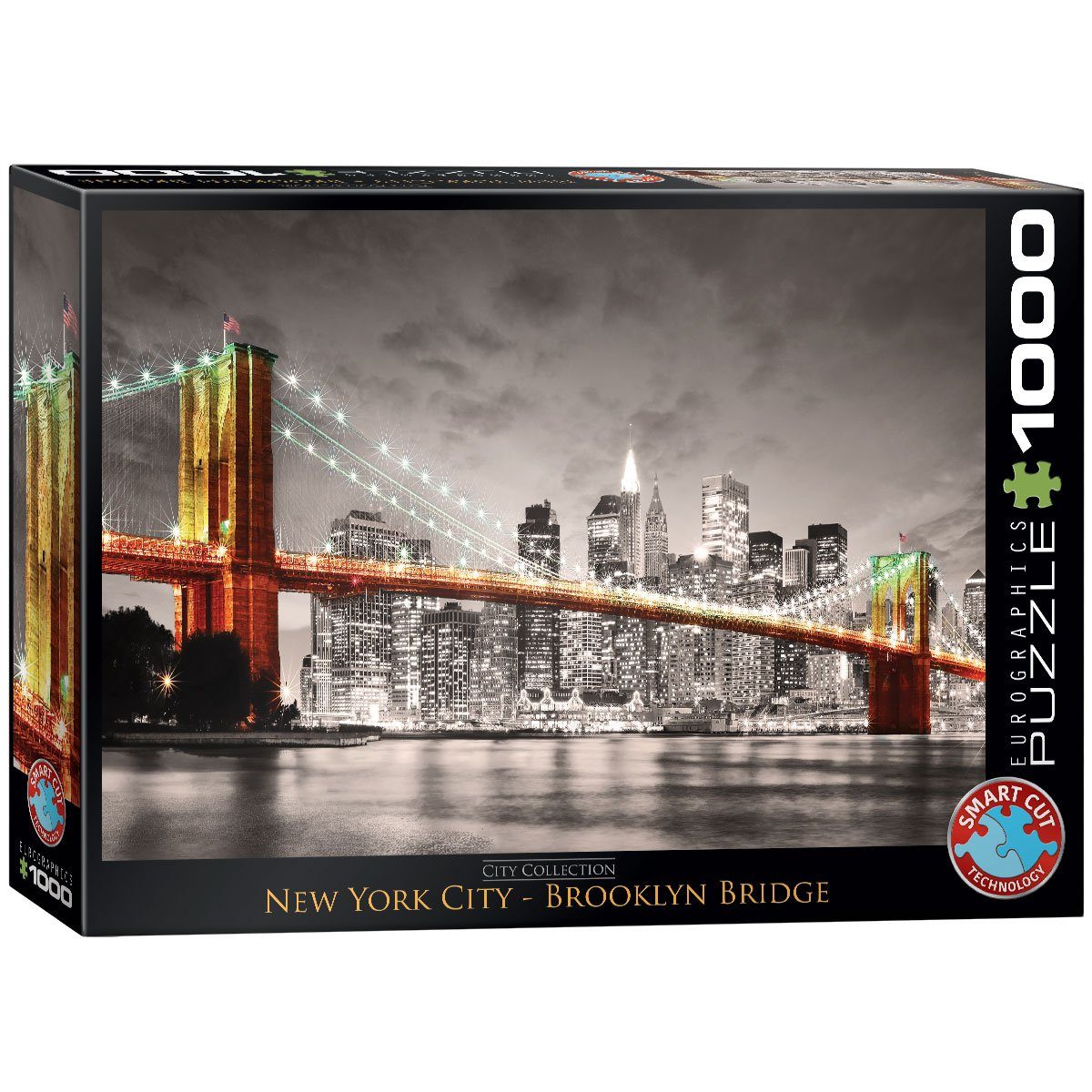 1000 6000-0662 EUROGRAPHICS Puzzleteile City Bridge, Puzzle York Brooklyn New