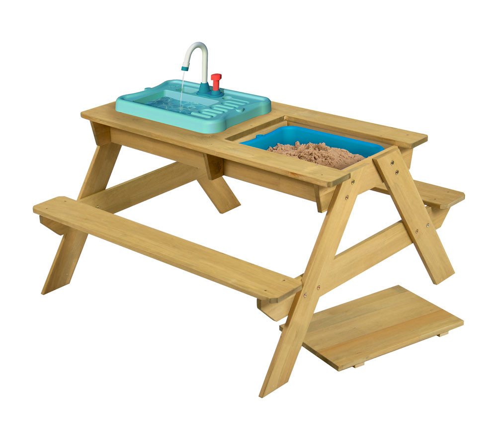TP Toys Campingtisch Matschtisch Murmeltier (1-St), Geeignet ab 3 J., 2 integierte Sitzbänke, LxBxH 89x94x51cm