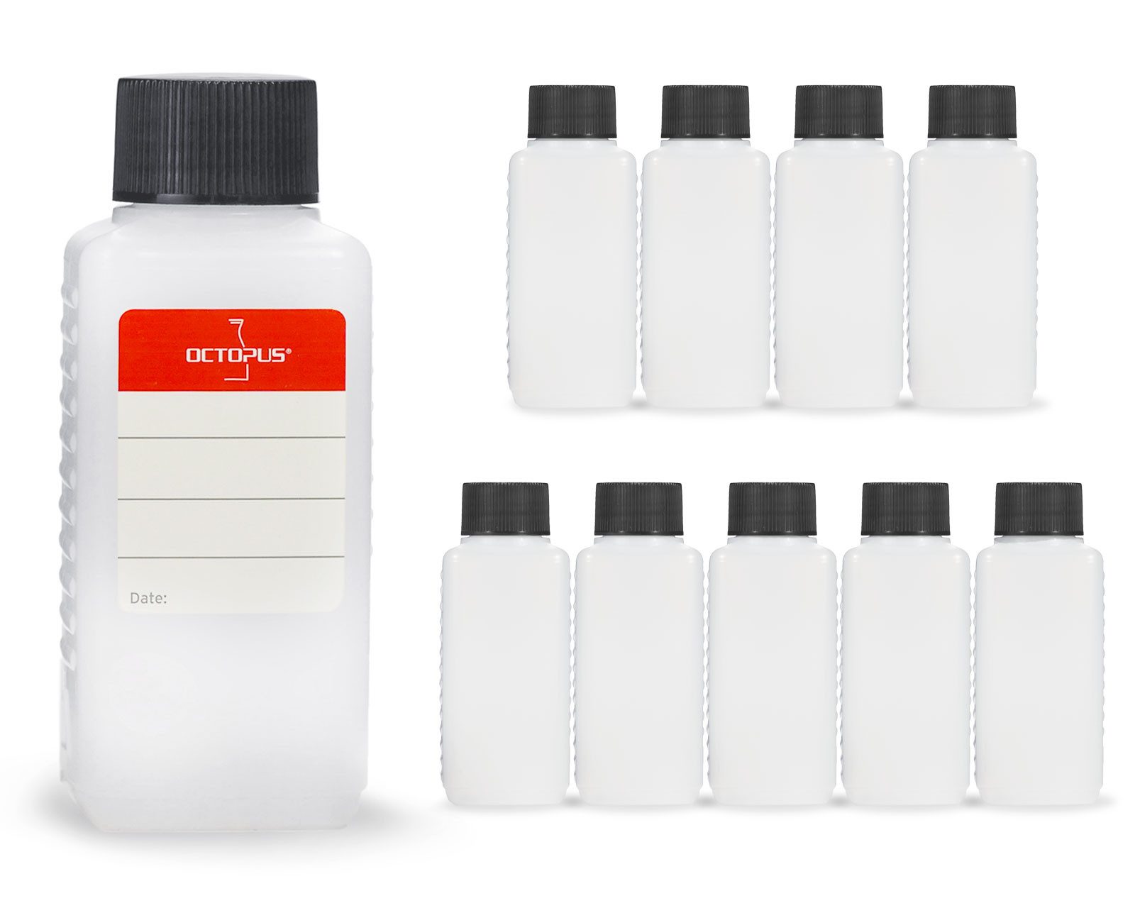 OCTOPUS Kanister 10x100ml Plastikflaschen, leere Kunststoffflaschen