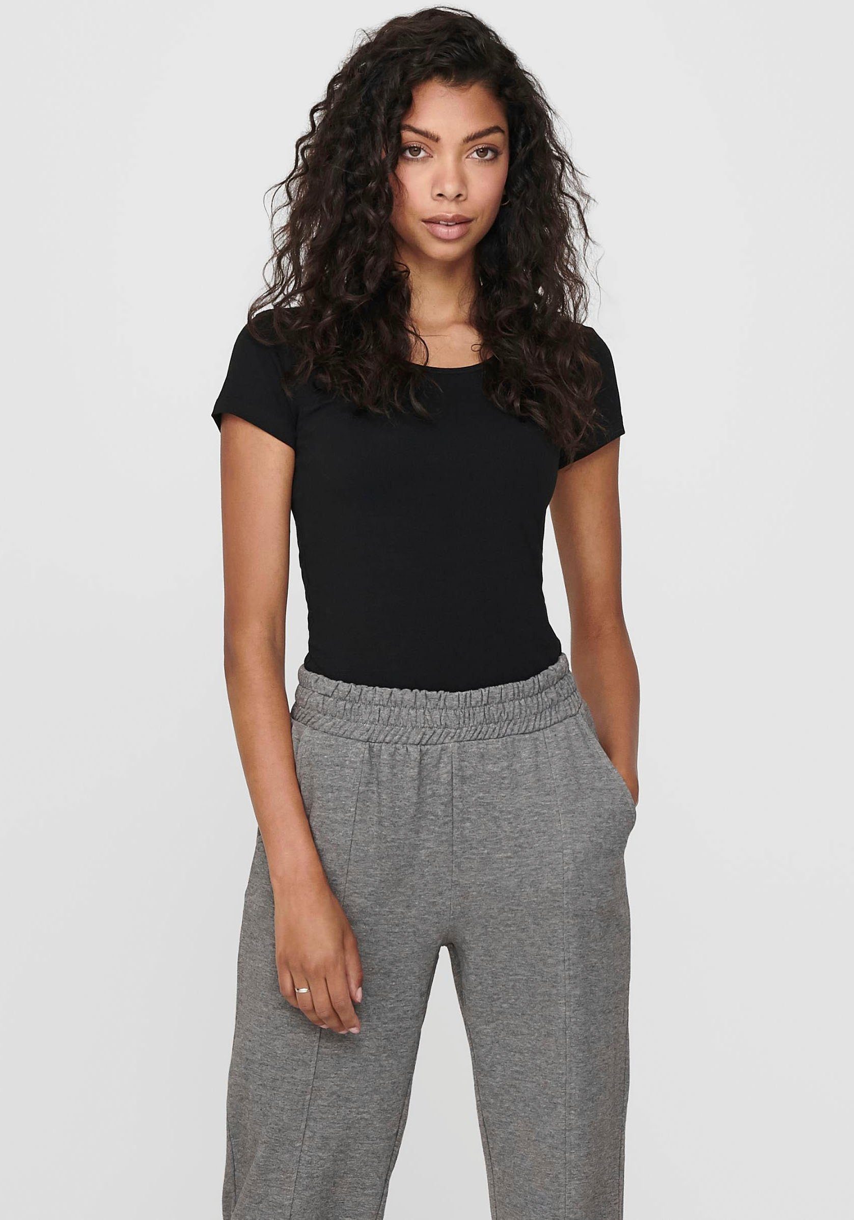 Only Damen Kurzarm T-Shirt ONLLIVE LOVE LIFE S/S ONECK günstig online kaufen