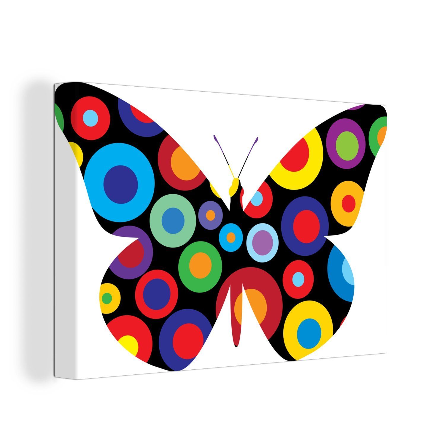 OneMillionCanvasses® Leinwandbild Eine Illustration eines dekorativen Schmetterlings, (1 St), Wandbild Leinwandbilder, Aufhängefertig, Wanddeko, 30x20 cm