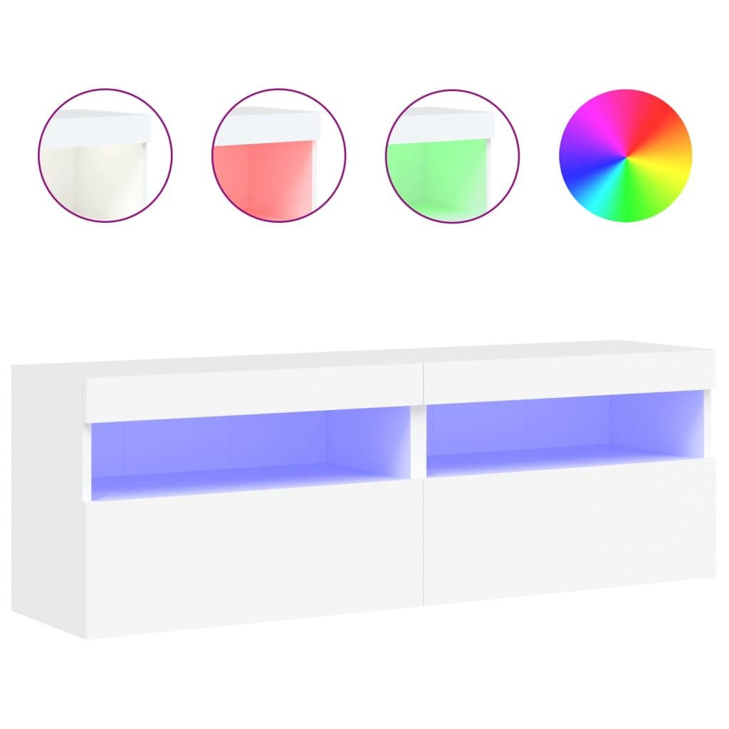 vidaXL TV-Wand TV-Wandschränke mit LED-Leuchten 2 günstig online kaufen