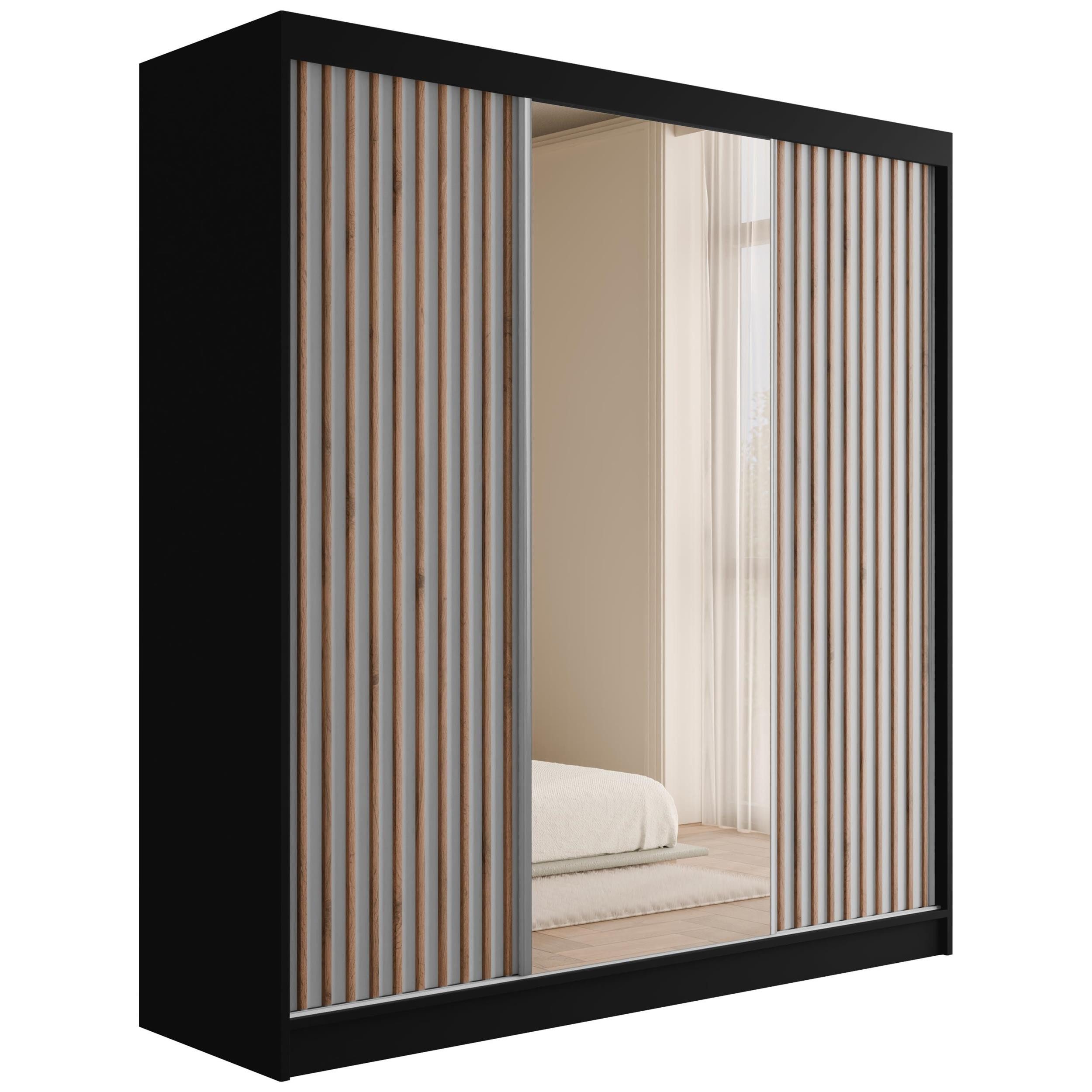 ALTDECOR Schiebetürenschrank V2-ZENTI Spiegel Spiegeltüren Lamellen Vielsei günstig online kaufen