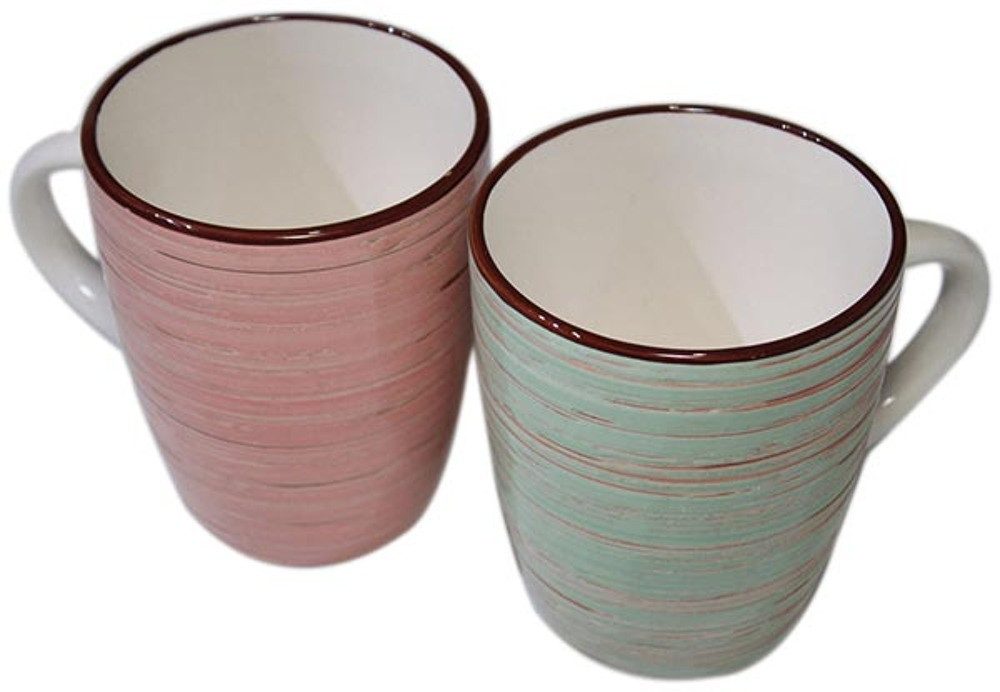 Jean Products Tasse 6er Set Tassen Kaffeetassen Becher 350 ml Tee Tasse 15160 Keramik, 6-tlg., Keramik