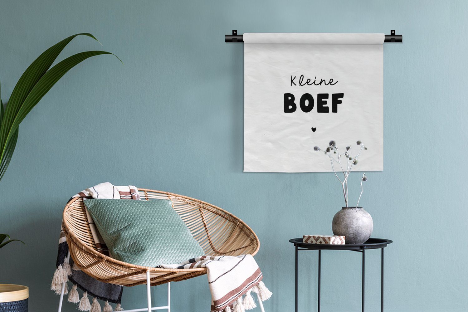 Sprichwörter, Wandbehang, Wanddekoobjekt Schlafzimmer, Wohnzimmer, - MuchoWow Kleiner Kleid, für - Schlingel Zitate Kinderzimmer Wanddeko Kinder -