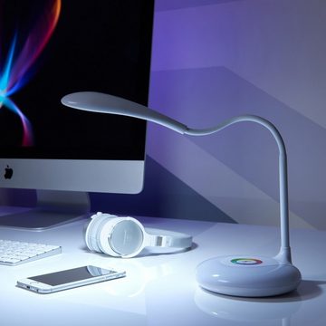 Retoo Schreibtischlampe Schreibtischlampe Tischleuchten Nachttischlampen mit RGB USB 16 LED, 16 LED-Dioden, Licht RGB, Berührungssystemsteuerung, USB-Versorgung