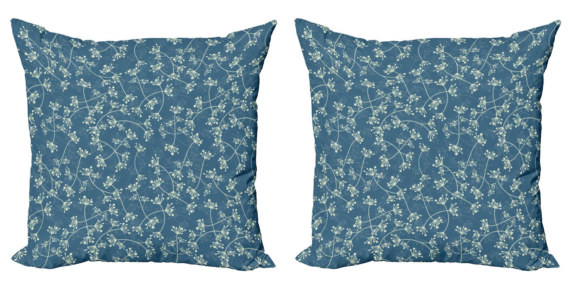 Kissenbezüge Modern Accent Doppelseitiger Blumen Blau Petal Stück), Frühling Digitaldruck, (2 Abakuhaus Twiggy