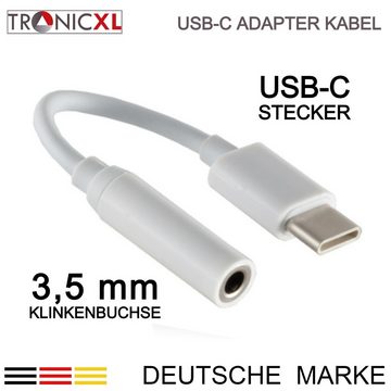 TronicXL 2 Stück USB-C Adapter zu Klinke 3,5 mm USBC Smartphone Kopfhörer Aux USB-Adapter USB-C zu 3,5-mm-Klinke, 10 cm, 4 pin