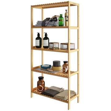 Casaria Standregal, mit 5 Ablagen Höhenverstellbar 130x60x26 cm Stabil Küchenregal