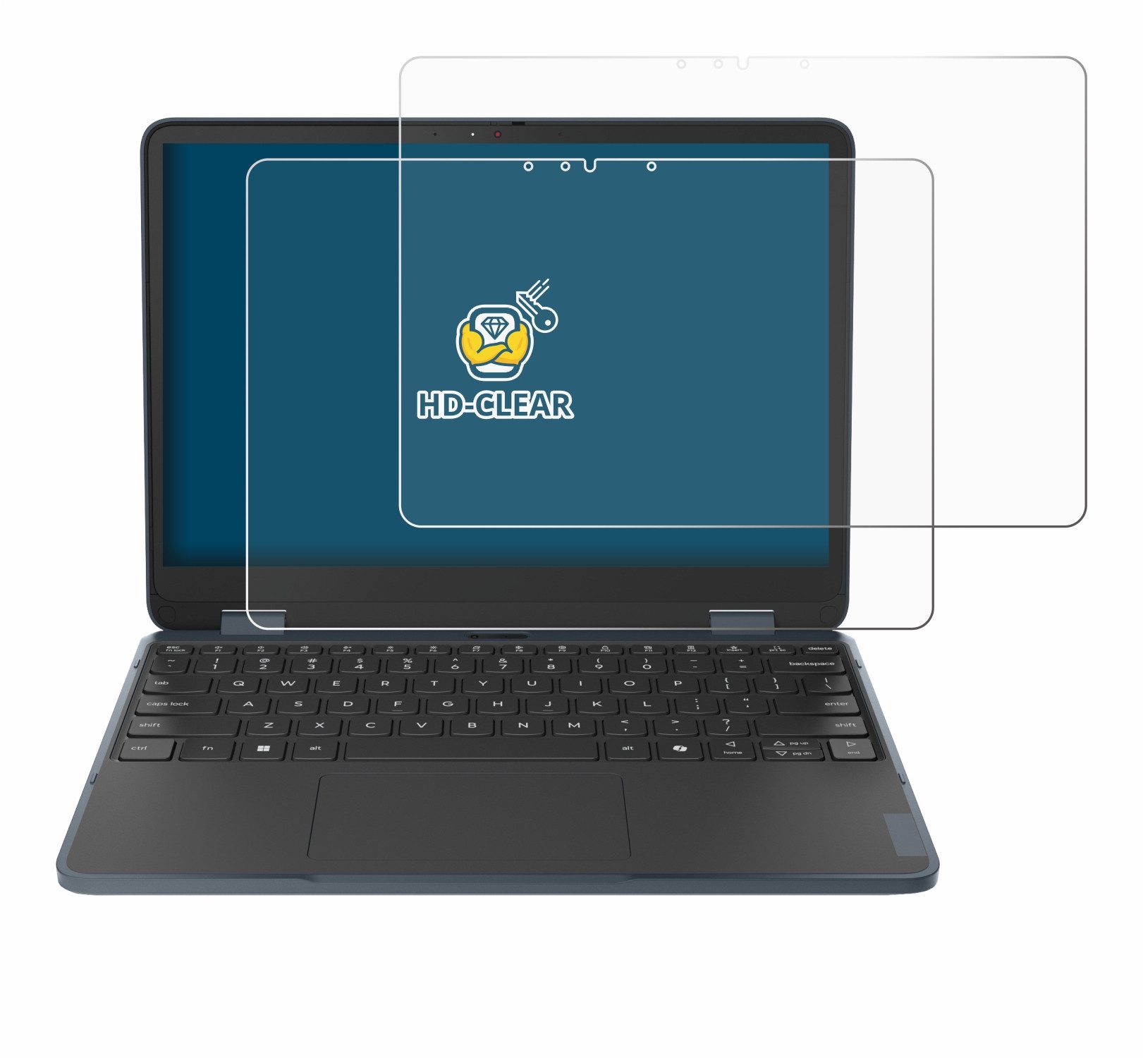 BROTECT Displayschutzfolie Schutzfolie für Lenovo 500w 2-in-1 Gen 5, 2 Stück, Displayschutz Schutz Folie Klar Transparent