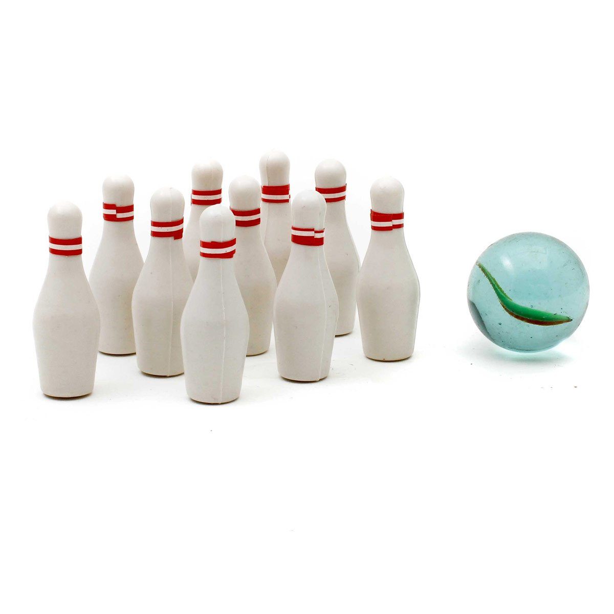 Goods+Gadgets Spiel Mini Bowling Set – Tisch Kegelspiel für Zuhause, Büro & Geschenkideen, Mini Bowling Set
