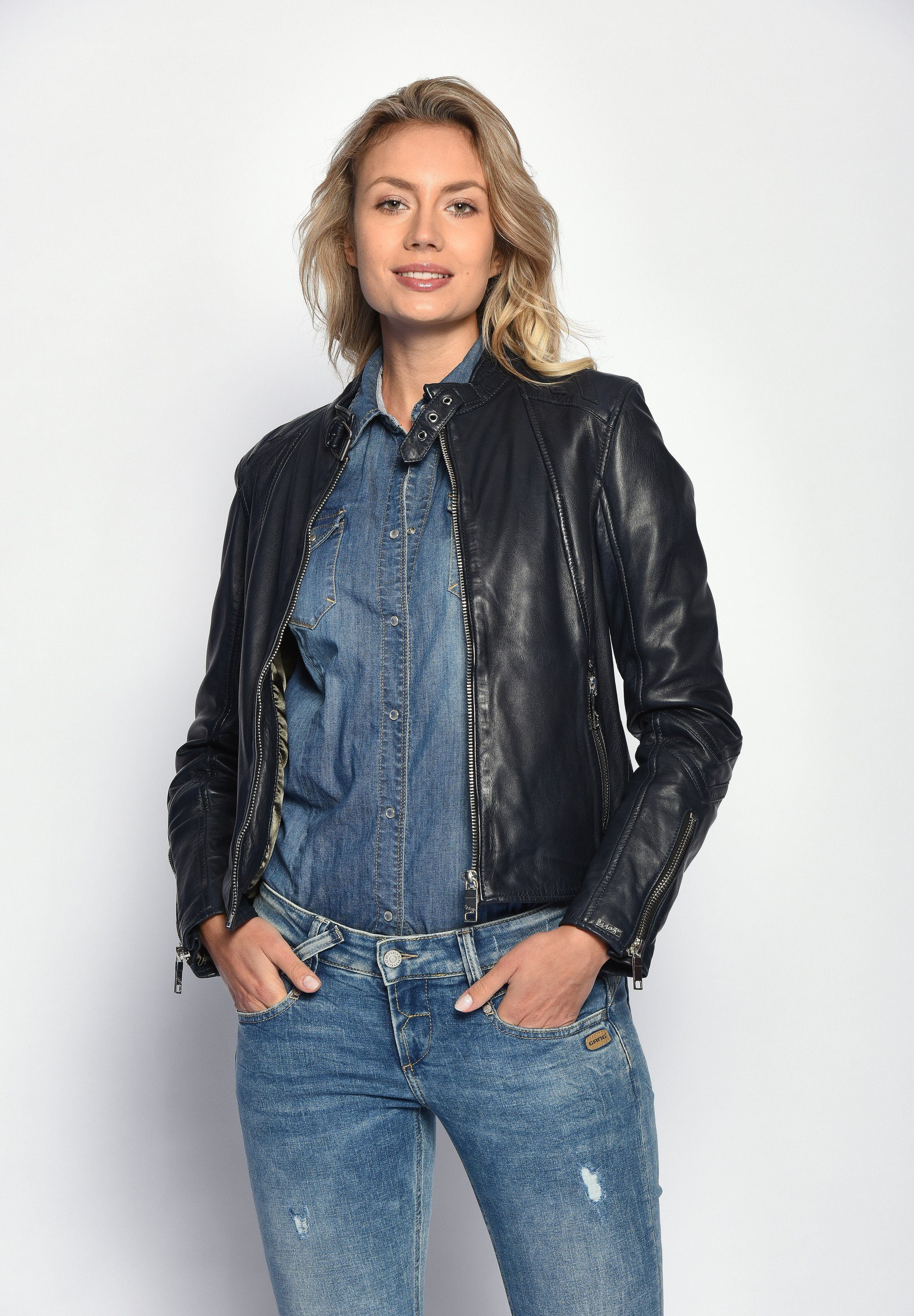 Maze Lederjacke Lindsay navy