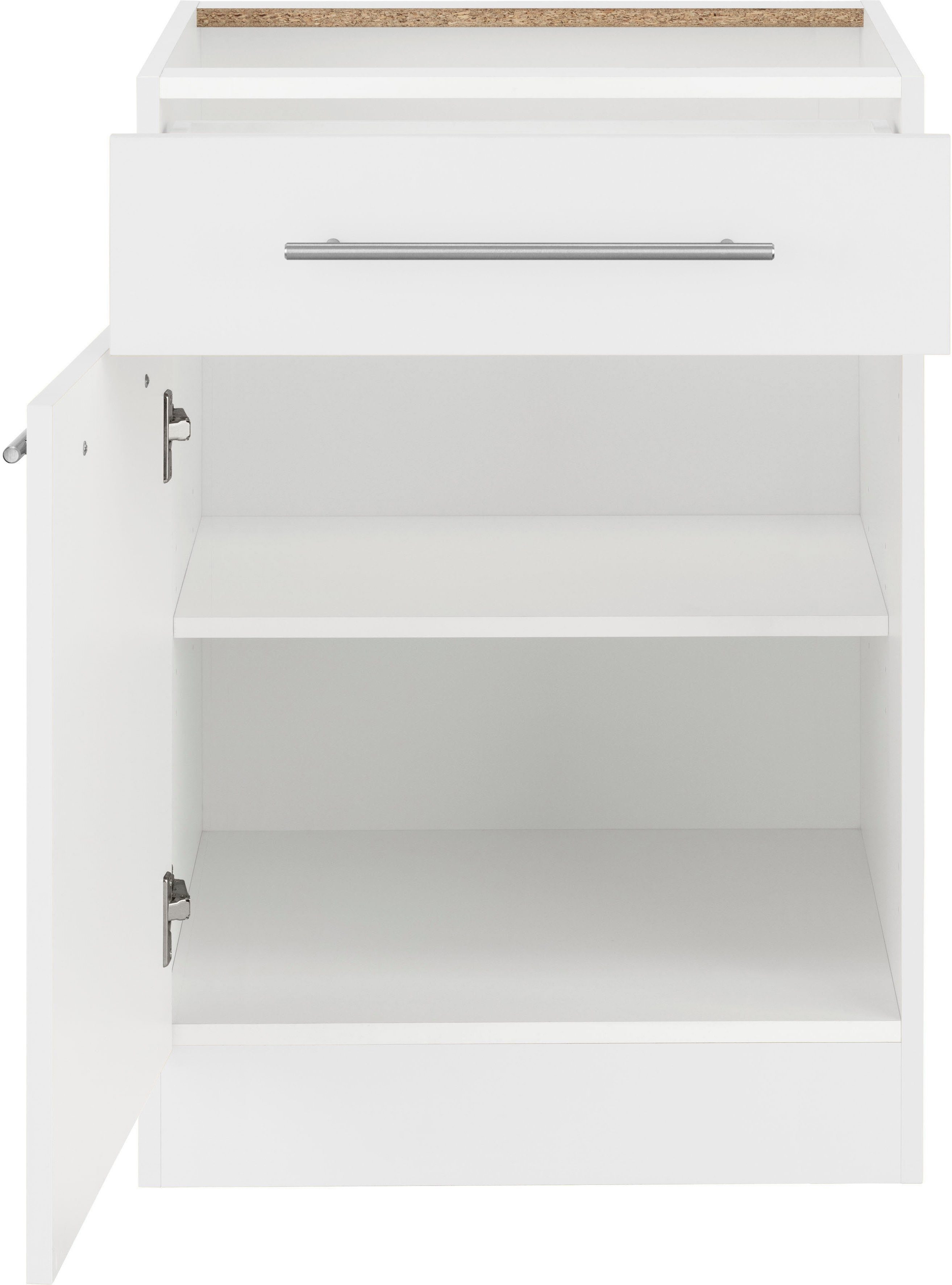 wiho Küchen Unterschrank Weiß weiß/weiß ohne Unna Arbeitsplatte breit, 60 | cm