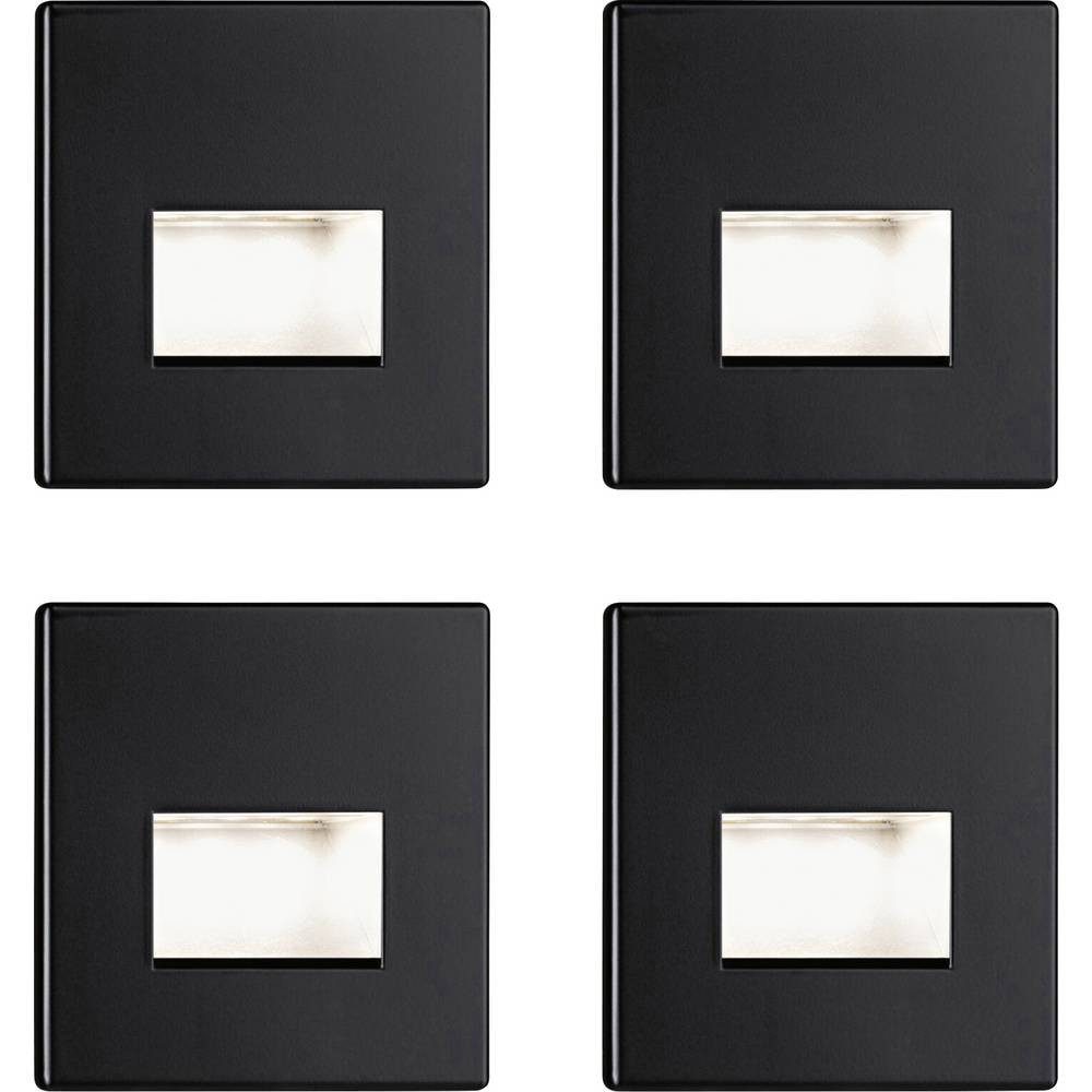 Paulmann LED Einbauleuchte 41308 Edge LED-Wandeinbauleuchte 4er Set LED LED Schwarz (matt)