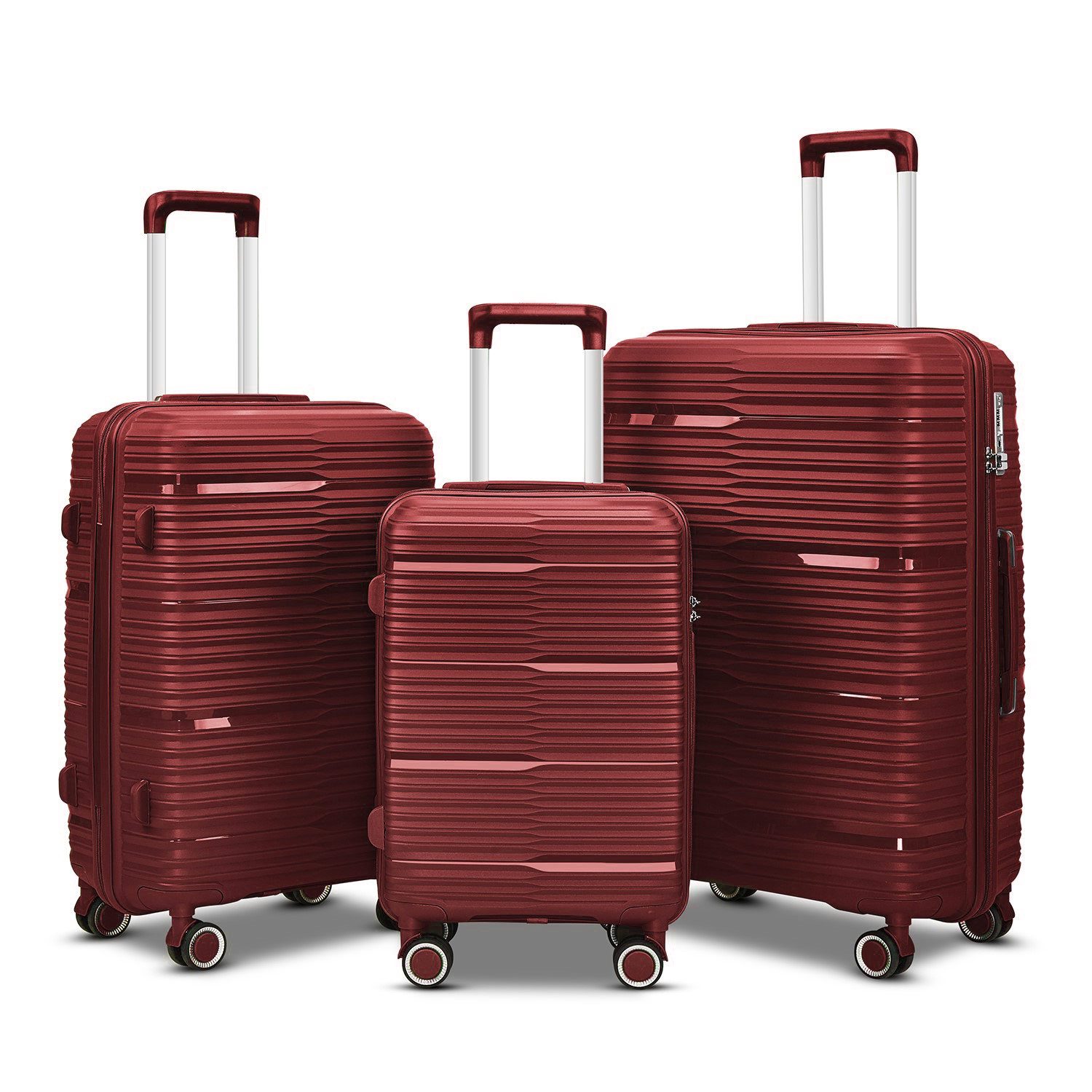 Barut Trolleyset PP Reisekofferset Rot, (Set, 3 tlg., MS-19064)