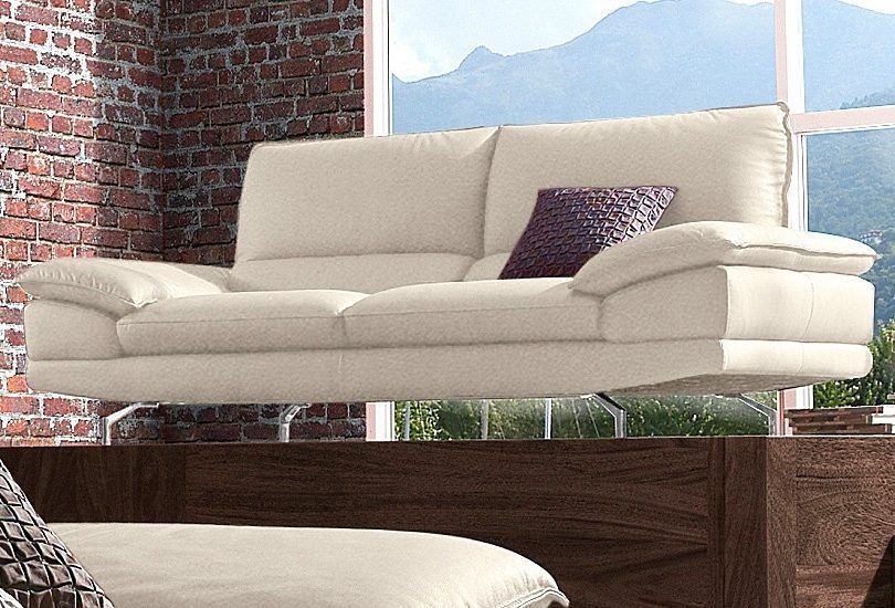 CALIA ITALIA 2,5-Sitzer Dave, Sitzkomfort der Extraklasse, extra bequeme Armlehnen, hochwertige Metallfüße, edle Lederbezüge