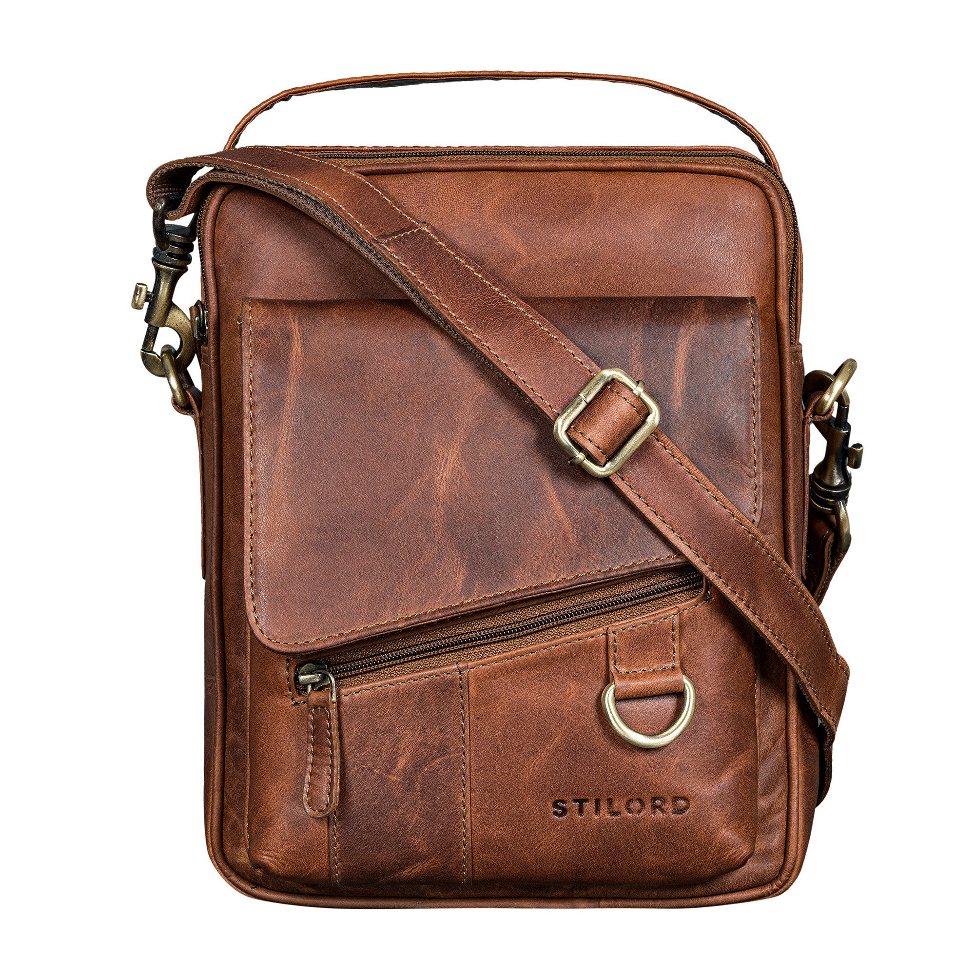 STILORD Schultertasche "Silvio" Moderne Ledertasche Herren Klein für Tablet 10,1 Zoll
