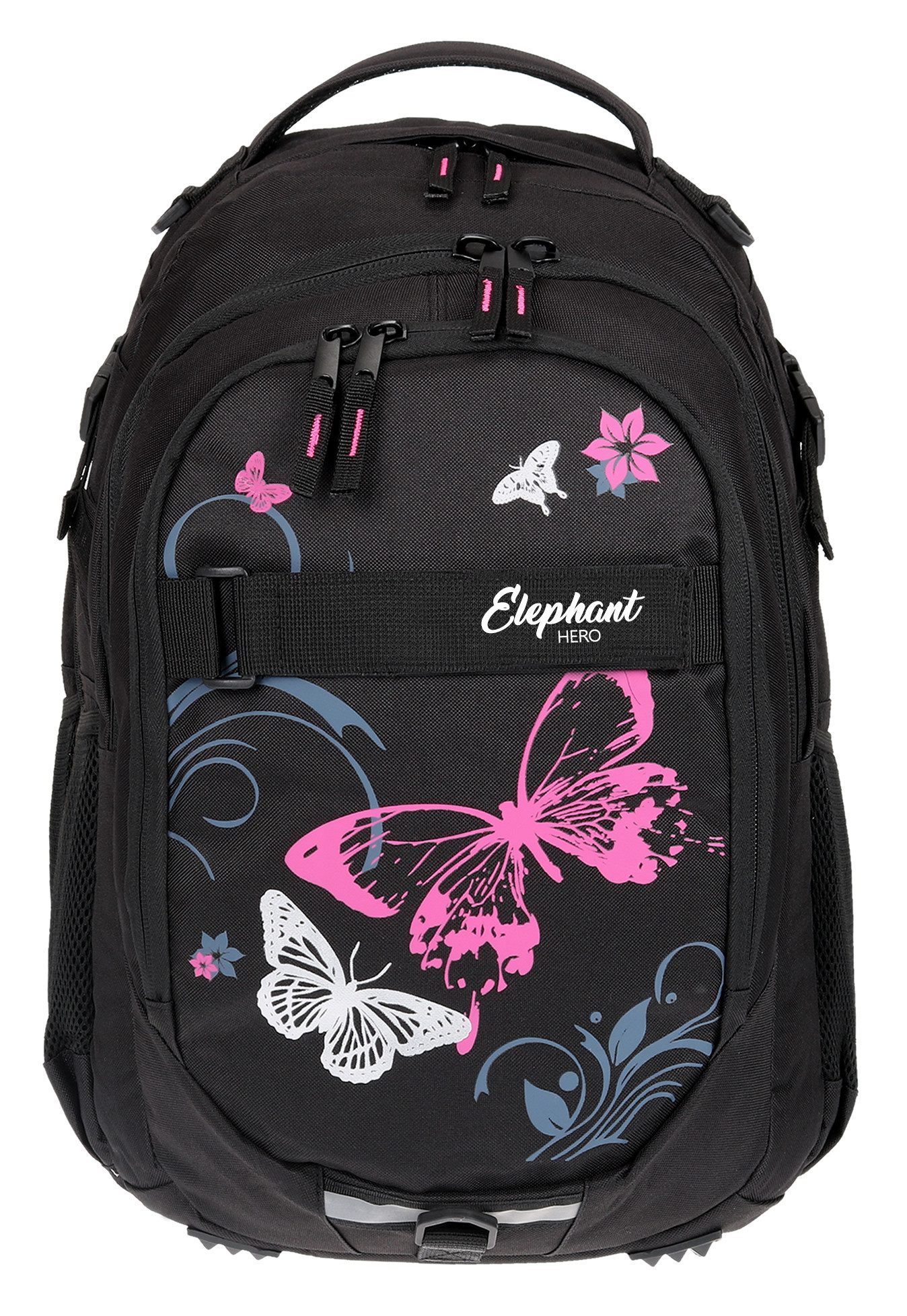 ELEPHANT Schulrucksack Hero Signature Schultasche Digital Ready Set (4 Teile Schulrucksackset, 4-tlg., inkl. Mäppchen Box + Laptop Hülle Sleeve + 31 Teile Stifte), Rucksack Schulmappe Jungen Mädchen +rmlv