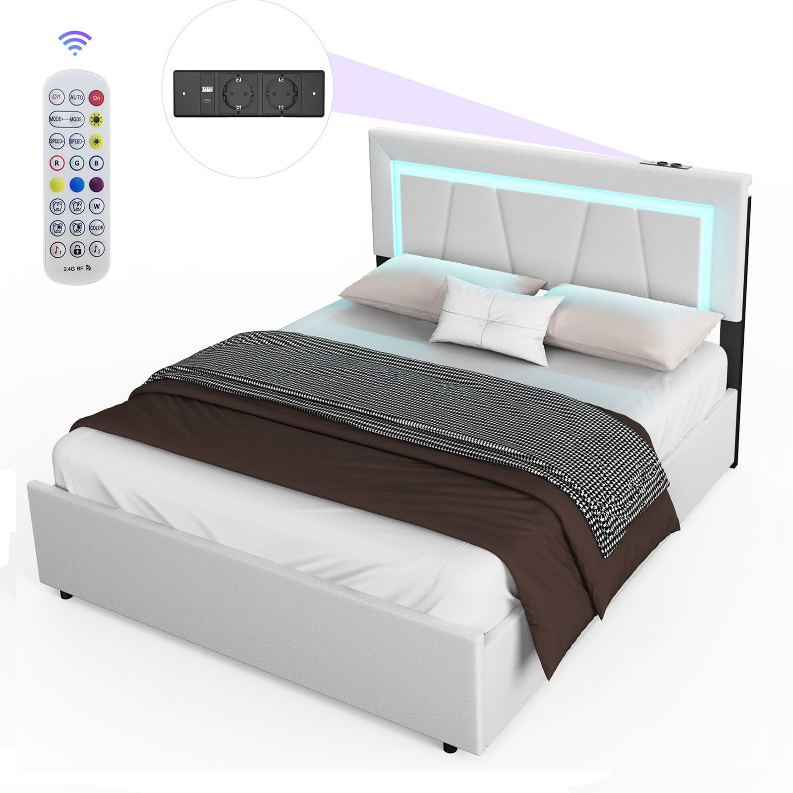 oyajia Polsterbett Doppelbett 140x200 cm mit günstig online kaufen