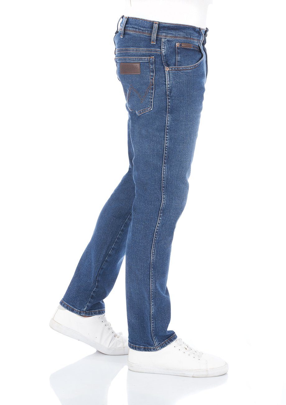 Wrangler Slim-fit-Jeans Herren Jeanshose Denim (W12SHN32C) Fit Stretch mit Blue Hose Slim Basement Texas
