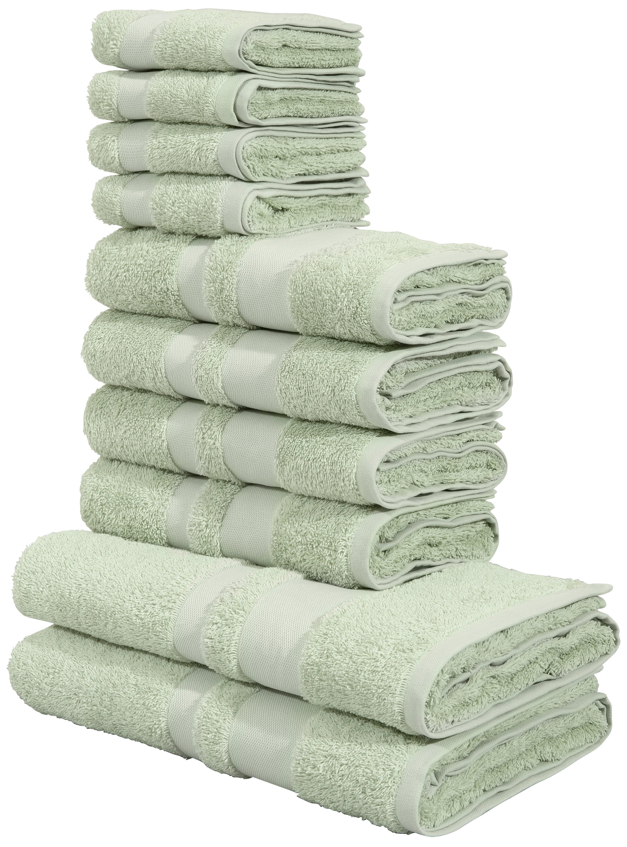 OTTO home Handtuch Set Vanessa, 10-tlg Handtuch-Set, weich, in Standard- und Premium-Qualität, Walkfrottee (Set, 10-St), 100% Baumwolle, Duschtücher, Handtücher, Gästetücher, mit Bordüre