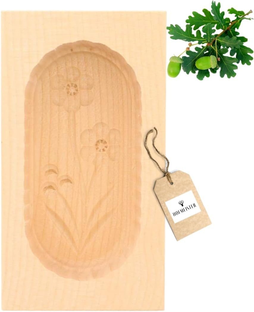 Hofmeister Butterdose Butterform 14 cm eckig 125 g Buttermodel Butterstempel, Ahornholz