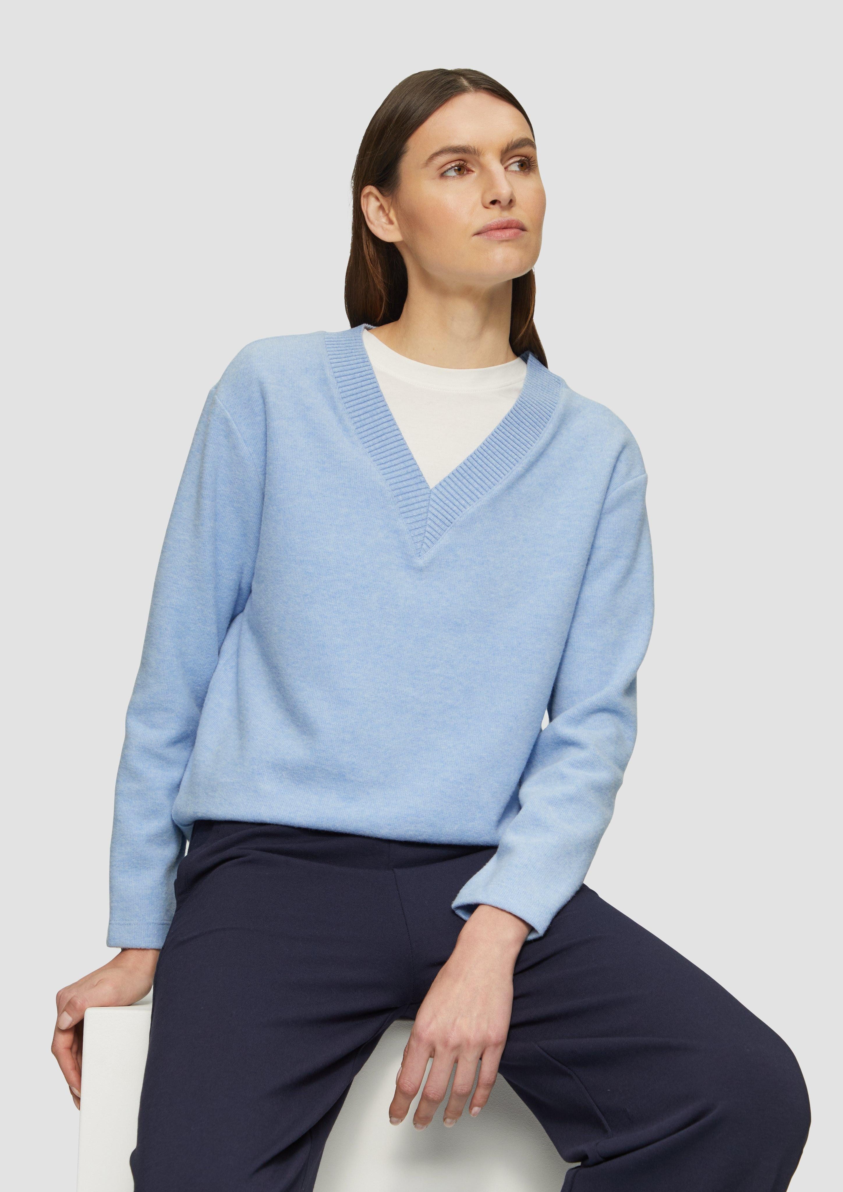 s.Oliver Sweatshirt Weiches Sweatshirt mit V-Ausschnitt günstig online kaufen