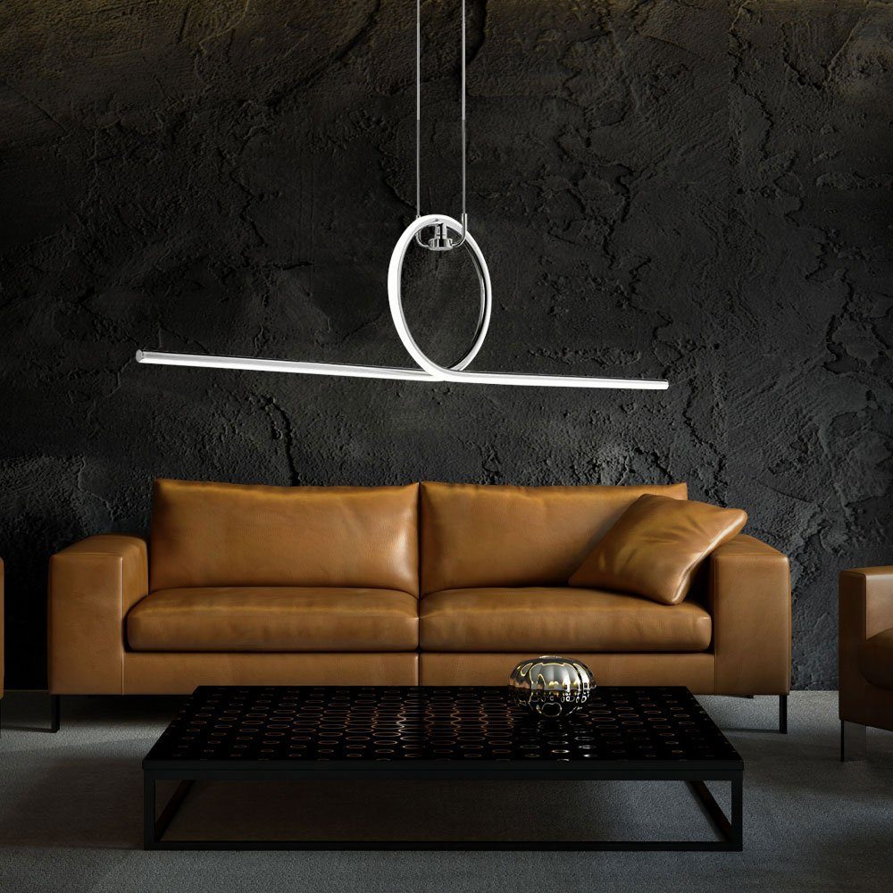 WOFI LED-Hängeleuchte, LED-Leuchtmittel fest verbaut, Neutralweiß, Hängeleuchte LED Esstischleuchte Pendellampe chrom Wohnzimmerlampe