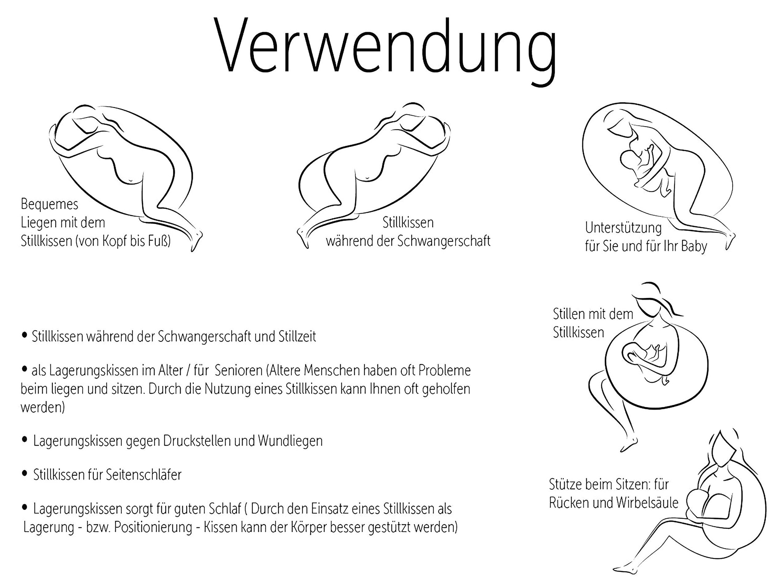 Amilian Stillkissen XXL - Seitenschläferkissen - Schwangerschaftskissen - Lagerungskissen, Pregnancy Pillow - Stillkissen 170 cm - Body Pillow - Schlafkissen Seitenschläfer, Seitenschläferkissen Schwangerschaft - Kissen