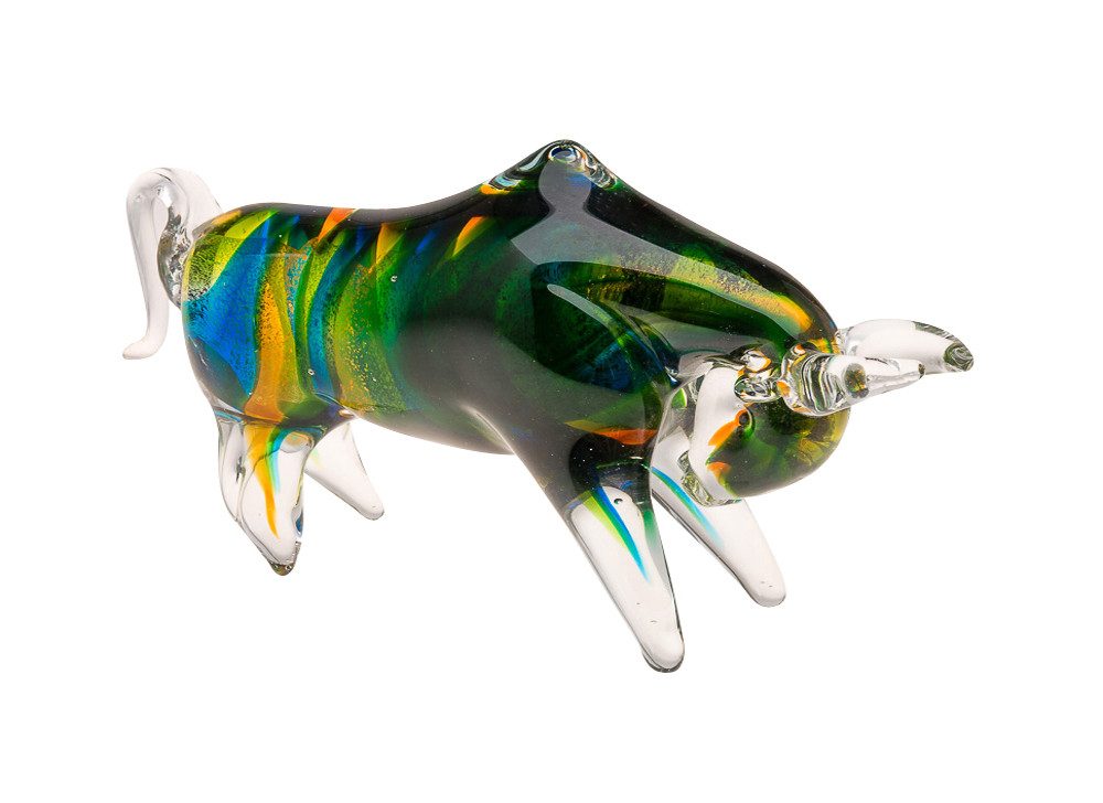 Aubaho Dekoobjekt Glas Stier Bulle im Italien Murano Stil 24cm Glasfigur Skulptur glass