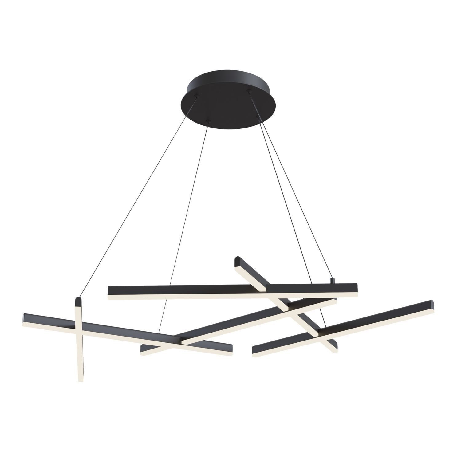 Licht-Erlebnisse Pendelleuchte AIRO, LED fest integriert, Warmweiß, LED Aluminium warmweiß 3000 K 3100 lm B: 101 cm H: max. 66 cm Schwarz