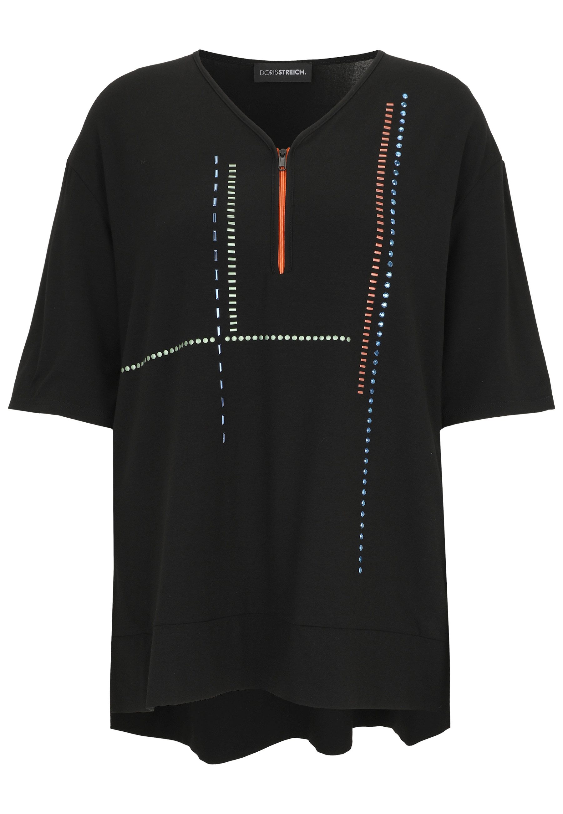 Doris Streich Longbluse mit Metallplättchen-Motiv