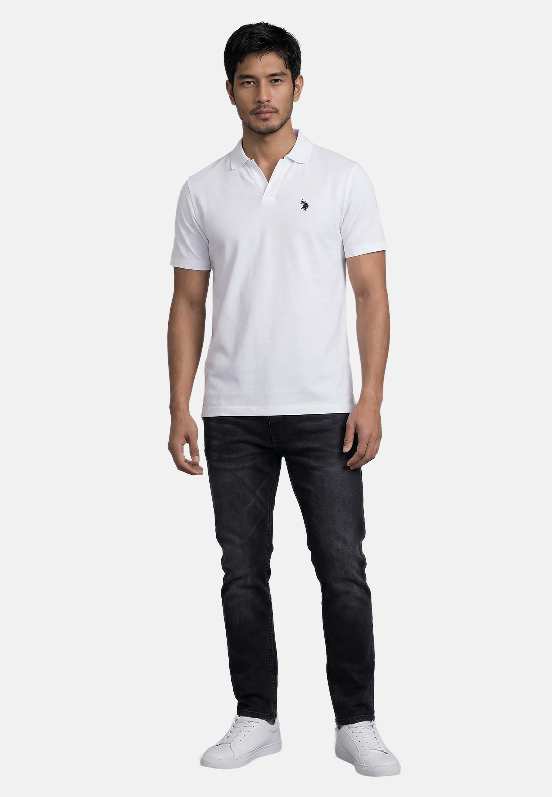 U.S. Polo Assn. Poloshirt USAAce - Herren Shirt aus Baumwolle mit offenem Kragen Modernes Polo Shirt mit offenem Kragen und Logostickerei