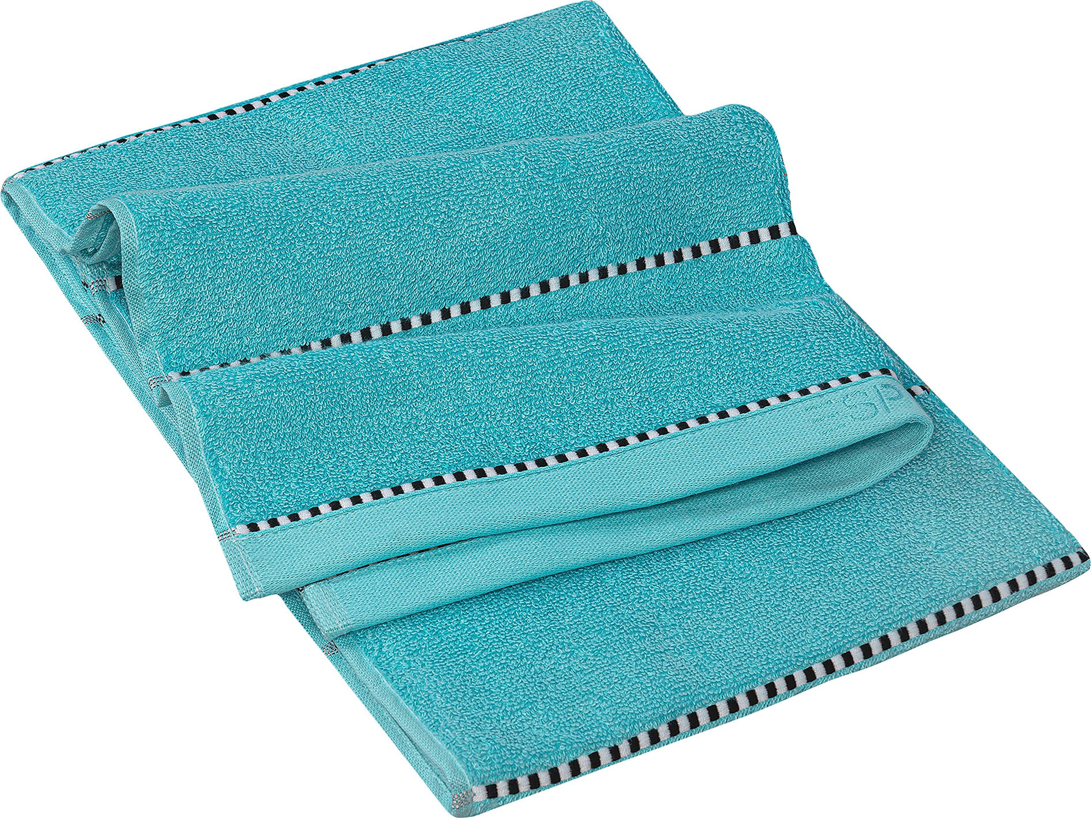 Esprit Handtuch Box Stripes, Webfrottier Saugfähigkeit turquoise (1-St), hohe