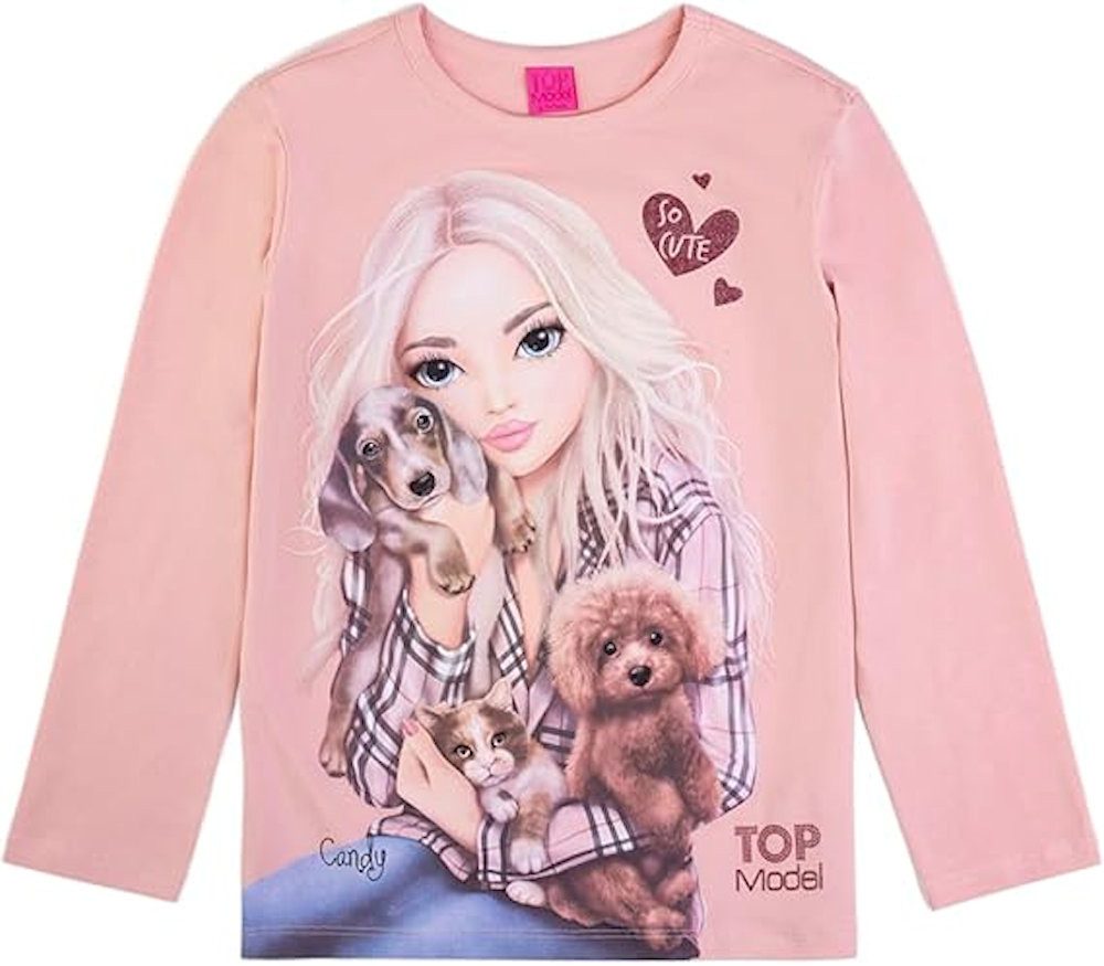 Top Model Langarmshirt Top Model Langarmshirt Shirt Candy silver pink (1-tlg)