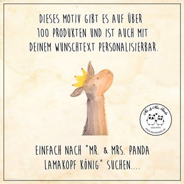 Mr. & Mrs. Panda Windlicht Lamakopf König - Weiß - Geschenk, Teelicht aus Glas, Vorgesetzter, Al (1 St), Handgefertigte Gravur