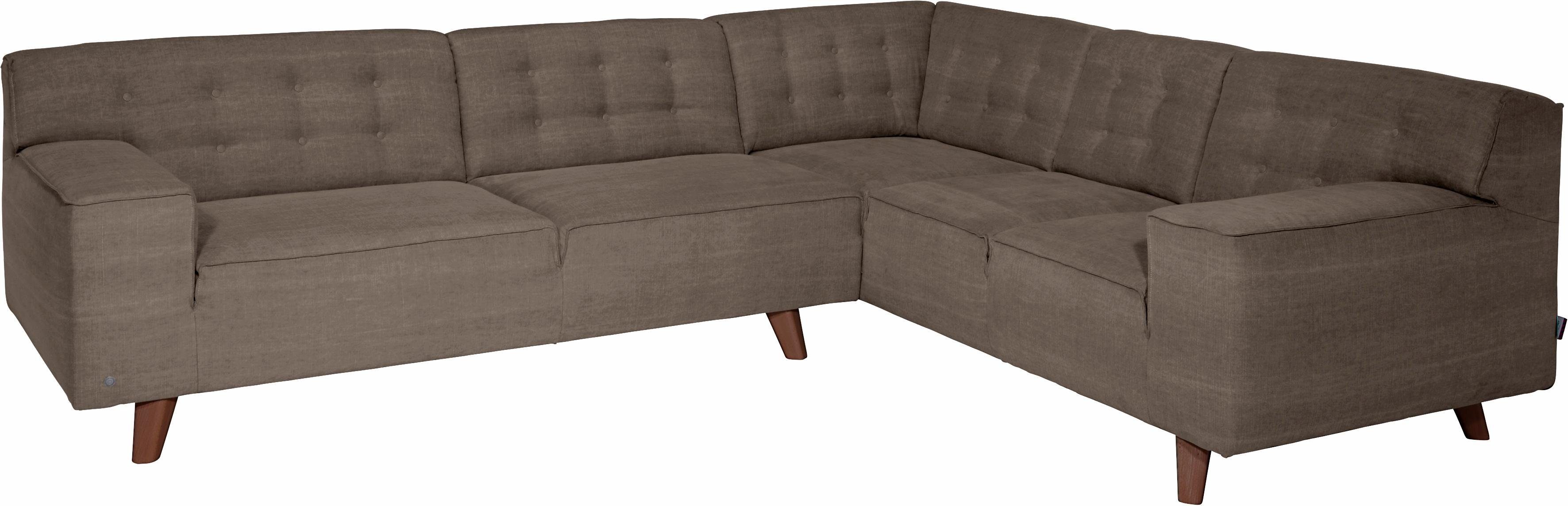 TOM TAILOR HOME Ecksofa NORDIC CHIC, im Retrolook, Füße nussbaumfarben