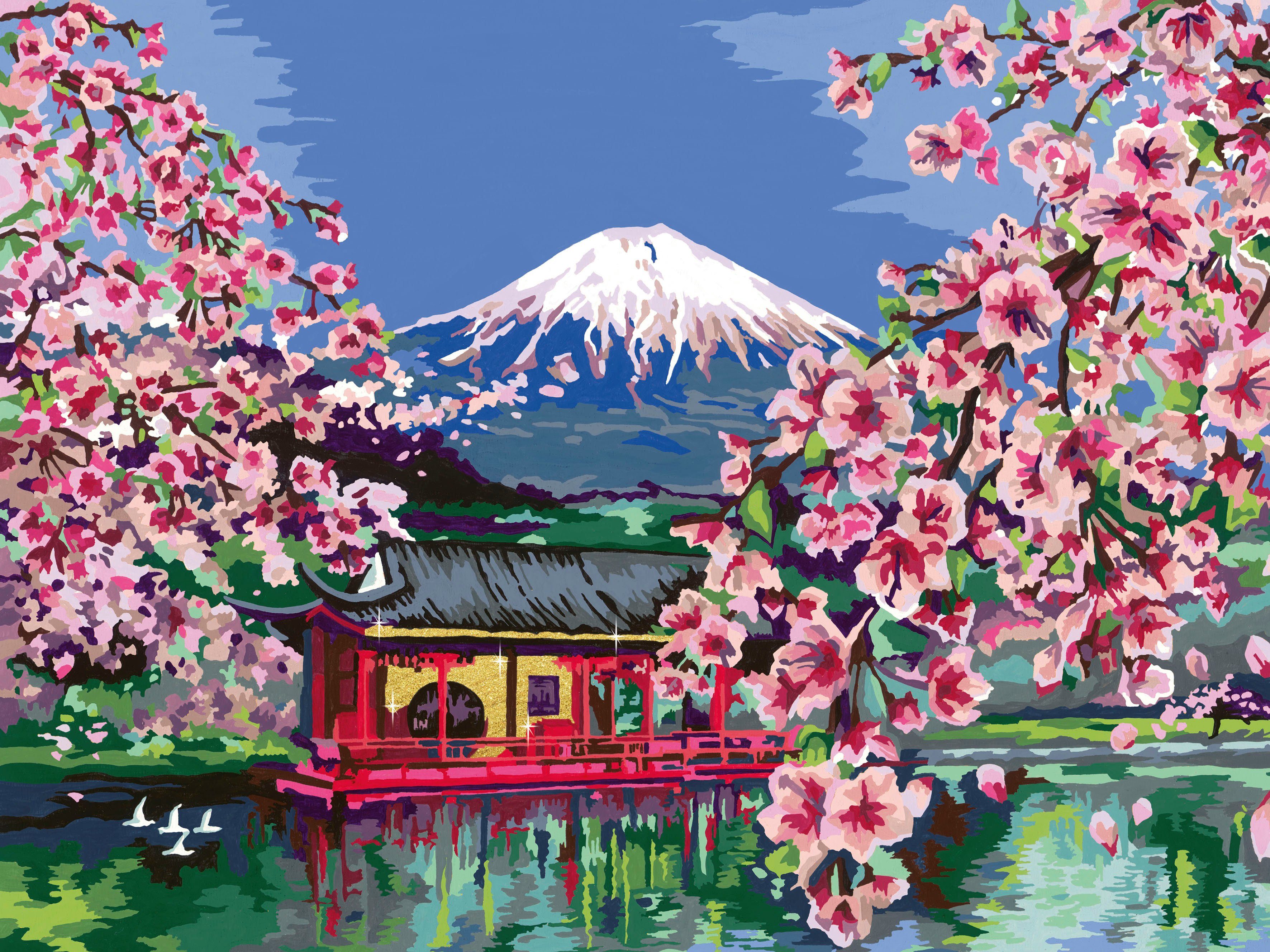 Ravensburger Malen nach Zahlen CreArt, Japanese Cherry Blossom, Made in Europe